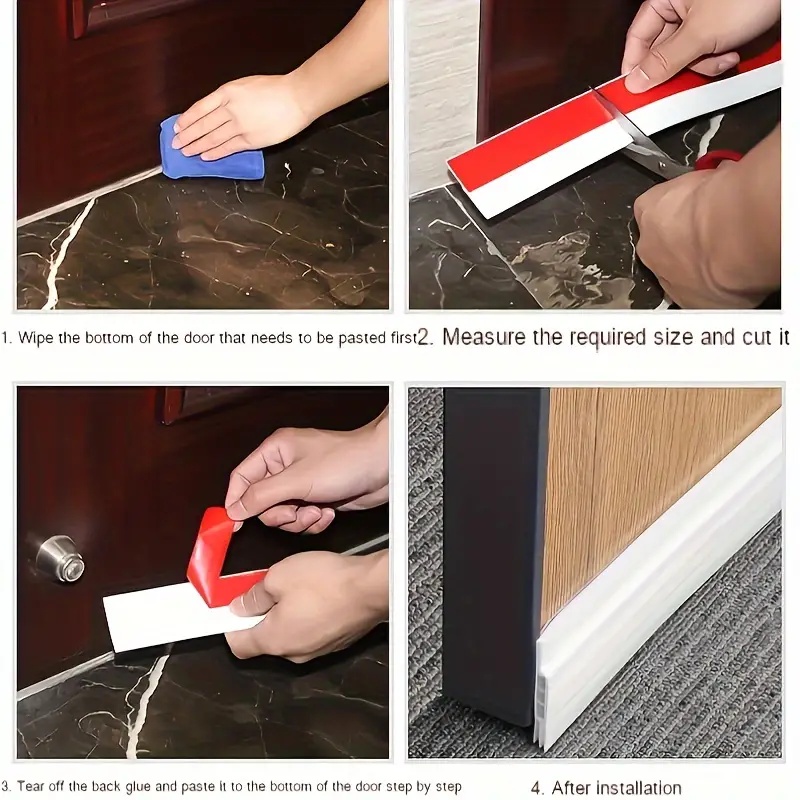 Door Bottom Seal Strip Under Door Weatherstrip Sealing Strips Draft Stopper Door Seal Anti-Cold Gap Blocker Windproof
