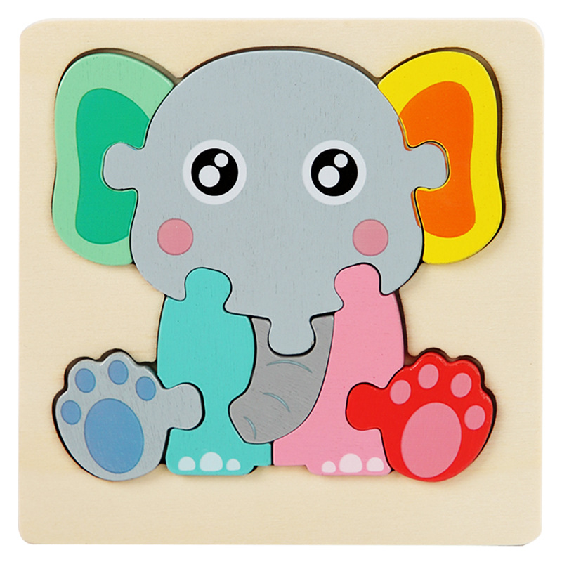 Quebra-cabeça de madeira montessori animais caixa colorido aprendizagem educação brinquedos tangram jigzaw madeira cognitiva para crianças presente