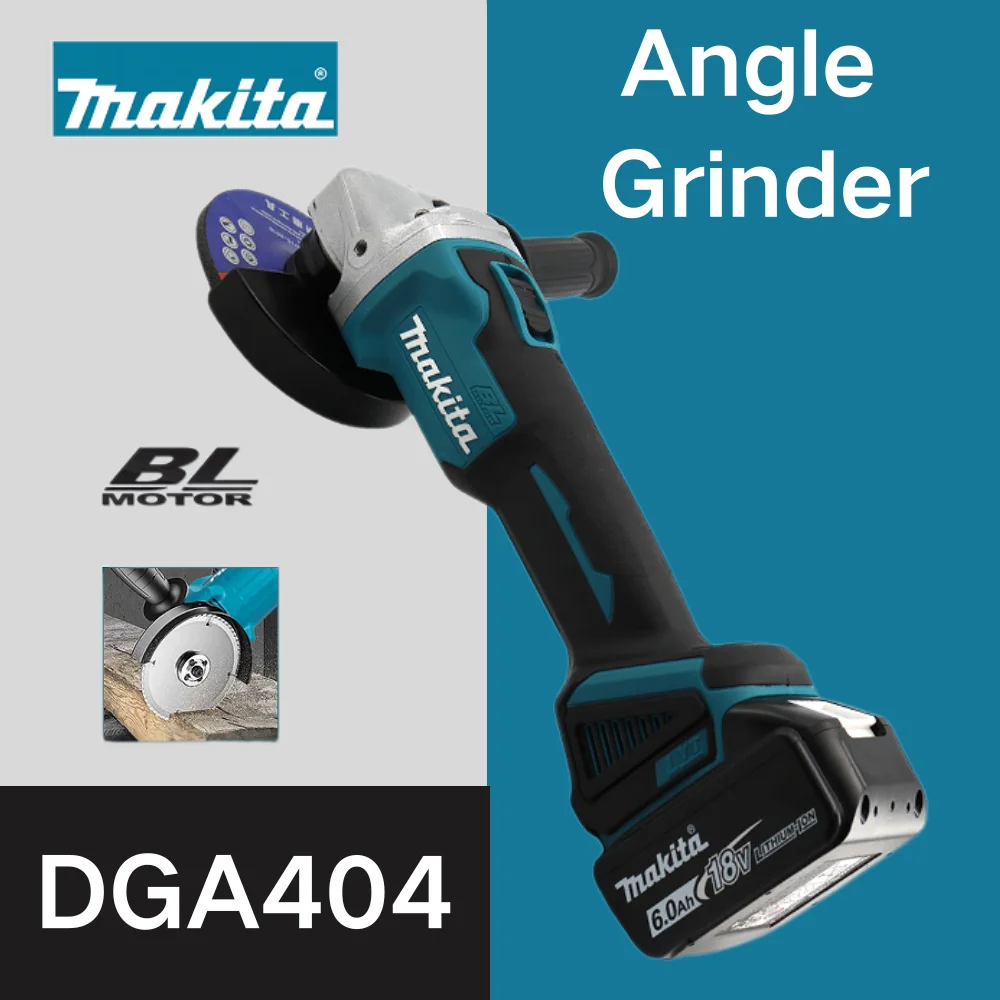 Makita DGA404 100/125mm Haakse Slijper 18 V Lithiumbatterij Borstelloze Polijstmachine 4 Gear Industriële Snijden elektrisch Gereedschap