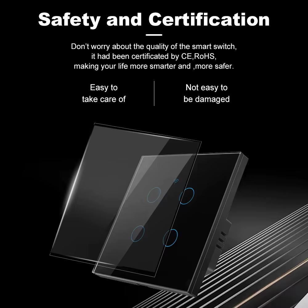 TNCE Tuya Switch WIFI RF US/EU, 1/2/3/4 Gang No/con controlador de luz LED de pared de cable neutro, vida inteligente, voz Alexa Google Home
