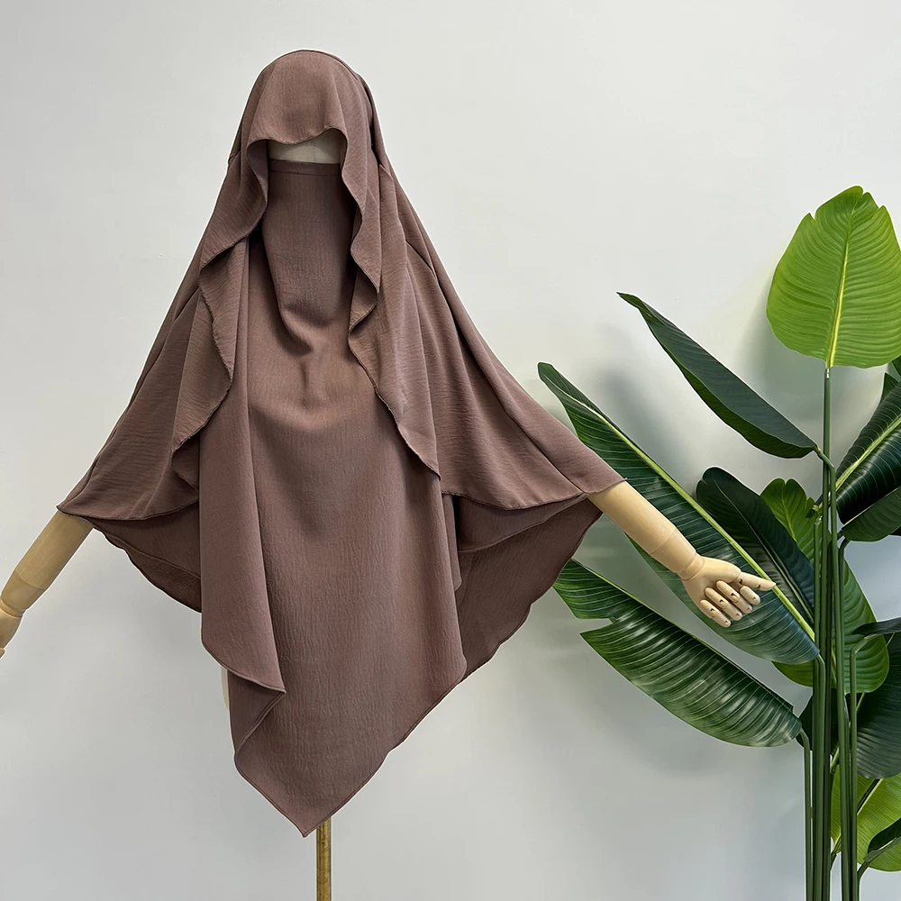 Capa khimar com alças niqab jazz crepe triângulo islâmico muçulmano feminino atacado ramadan gravata volta oração hijab