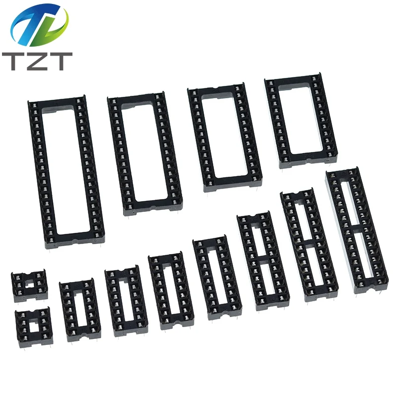 10pcs TZT IC Seat 6P/8P/14P/16P/18P/20P/24P/28P DIP IC Sockets Adaptor Solder Type 28 pin Narrow Body DIP Sockets MCU Seat