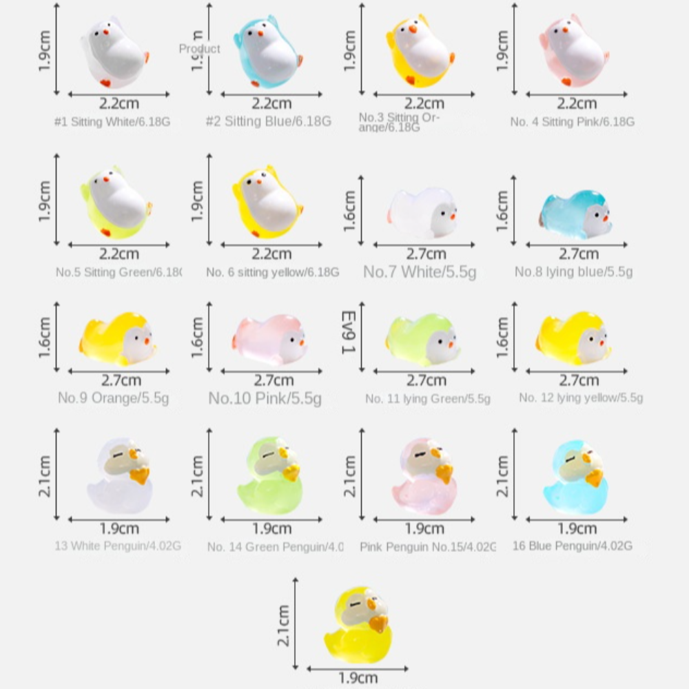 Cute DIY Doll House Luminous Penguin Gardening Gift Miniature Figurines Fairy Mini Animals Figurine