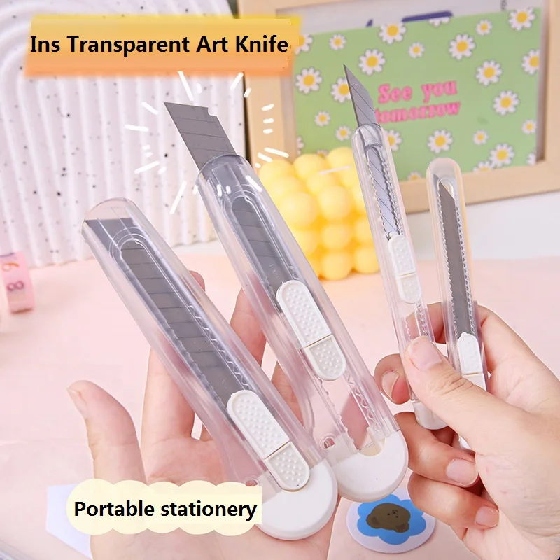 Art Knife 30 Degree Transparent нож Handmade Paper Cutter Knife 커터칼 9mm Box Cutter Student Stationery Handmade Utility Knife 칼