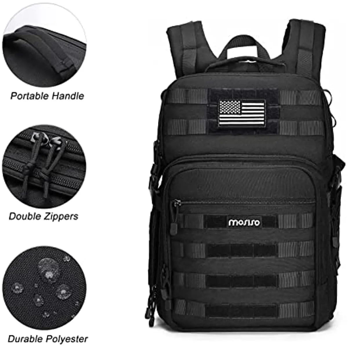 Mochila tática para câmera dslr/slr/espelho, com suporte para tripé, compartimento para laptop de 15-16 polegadas, canon/nikon/sony