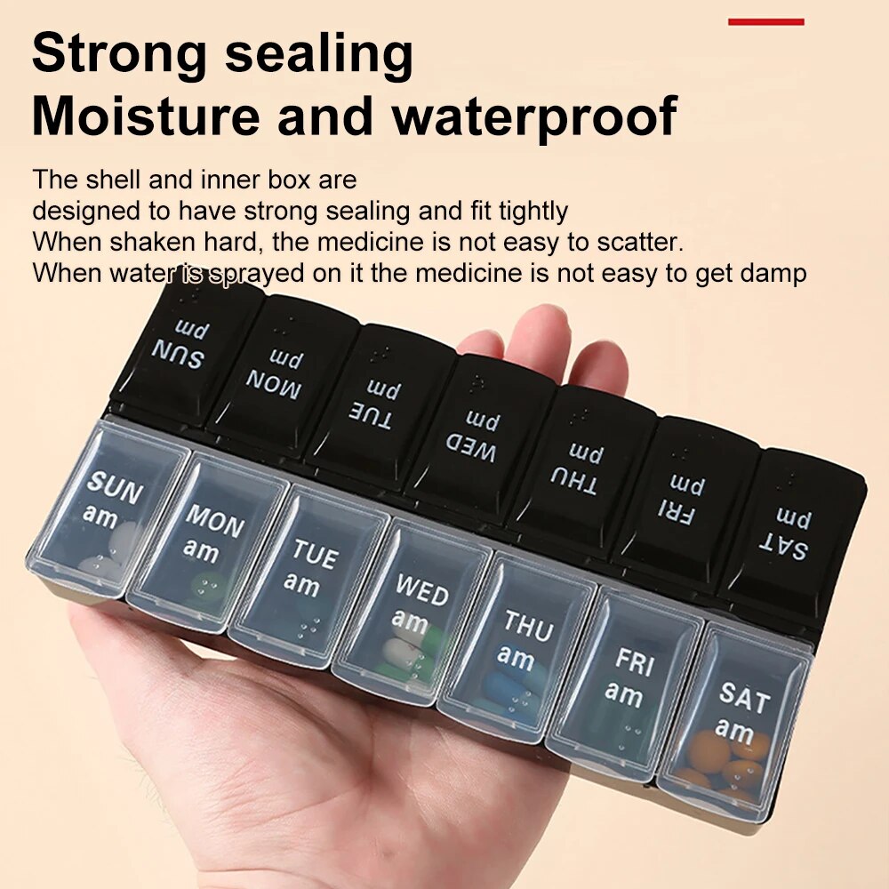14 Grids Pillen Container Opslag Tabletten Vitaminen Geneeskunde Visoliën Nieuwe Wekelijkse Draagbare Reizen Pillendoosjes Doos 7 Dagen Organizer