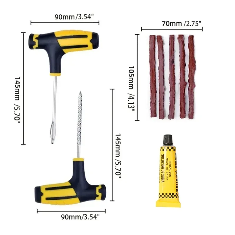 Car Tire Repair Kit Puncture Plug Tools Tyre Puncture Emergency for Tire Strips Stirring Glue Repair Tool Kit Car Accessories