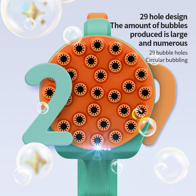 Light-Up Bubble Gun - 29-Hole Gatling Blaster for Boys & Girls 6-14 Years Old（Batteries & Bubble Liquid Not Included）