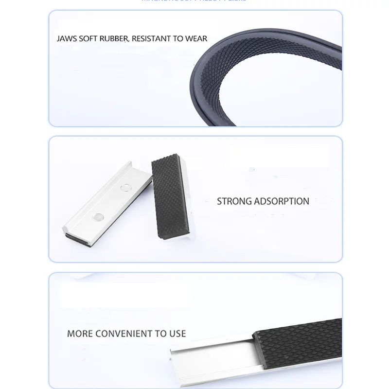 Vise Magnetic Protective Cover 2.5-8'' Jaws Protect Cover Aluminium Alloy Rubber Hand Tools Bench Vise Protector Accessories