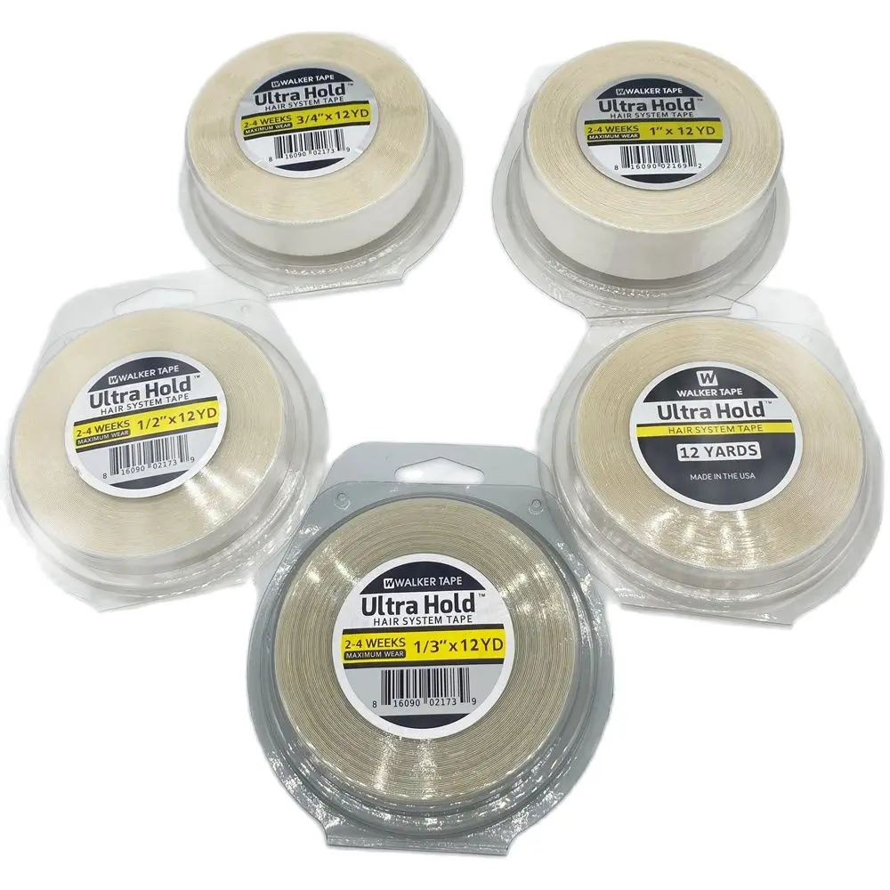 Alles mit Box 0,8/1,0/1,27 cm Breite, 12 Yards, weißes Ultra-Hold-Klebeband, doppelseitiges Klebeband, Spitzenfrontband, Haarband, Perückenband