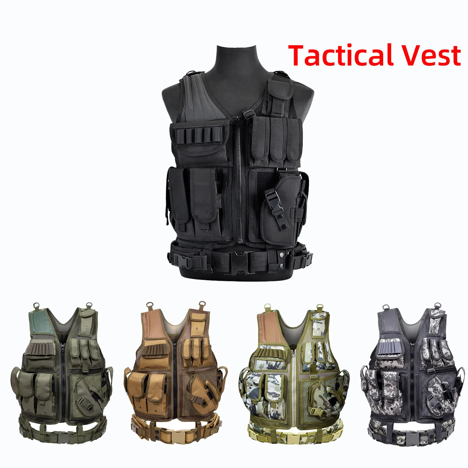 Multi-Pocket Armee Taktische Weste Dschungel Jagd Kampf Körper Rüstung Westen Sicherheit Outdoor CS Spiel Airsoft Training Jacke