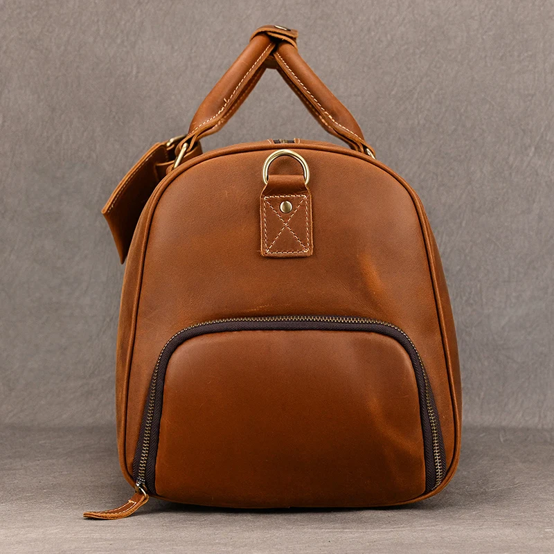 Custom Name Herren Leder Reisetasche Rindsleder Herren Weekender Taschen echte Rindsleder Handtaschen für Reisen im Freien