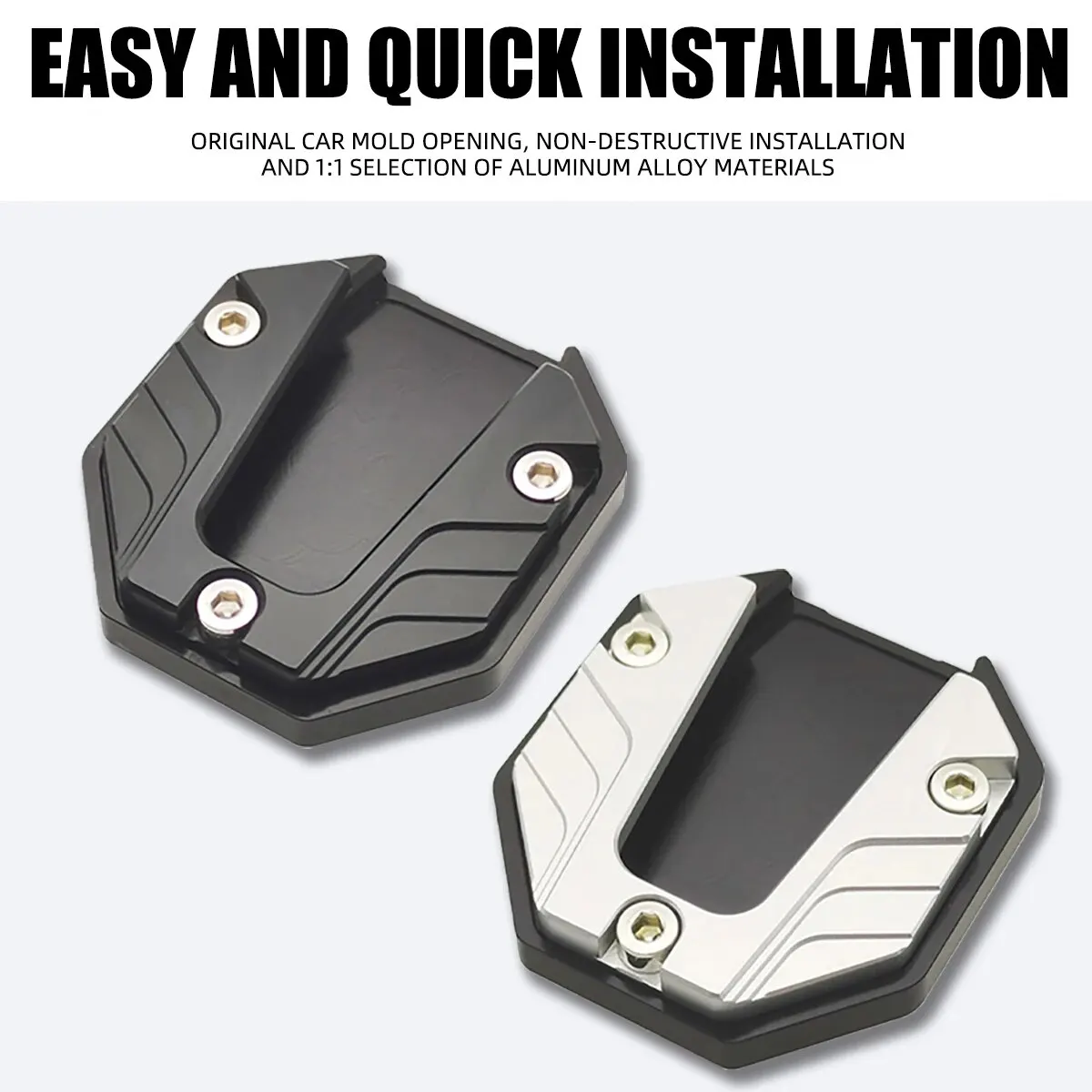 Extensor de soporte para motocicleta de aleación de aluminio CNC, soporte lateral para pie, extensión de Base agrandada, soporte para almohadilla de pie, accesorios para motocicleta