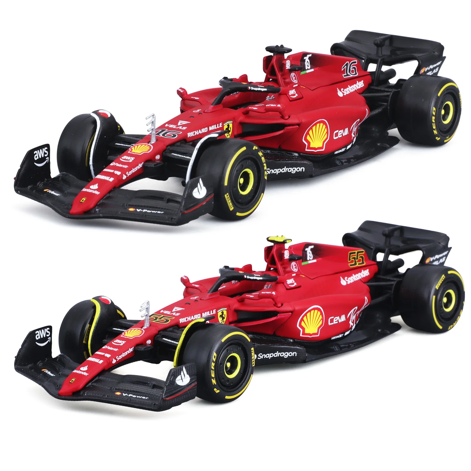 Bburago 1:43 2022 F1 Scuderia Ferrari SF24 SF23 F1-75 # 16-леклерк # 55 Модель роскошного автомобиля Sainz из сплава, литая под давлением модель автомобиля