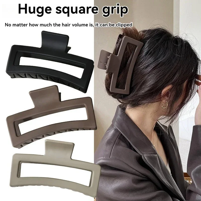 ‌ 4 szt. Klipsy do włosów w kształcie szczęki rekina |   Bardzo duży, antypoślizgowy uchwyt do grubych włosów |   Zestaw akcesoriów do włosów w jednolitym kolorze, narzędzia do kucyka