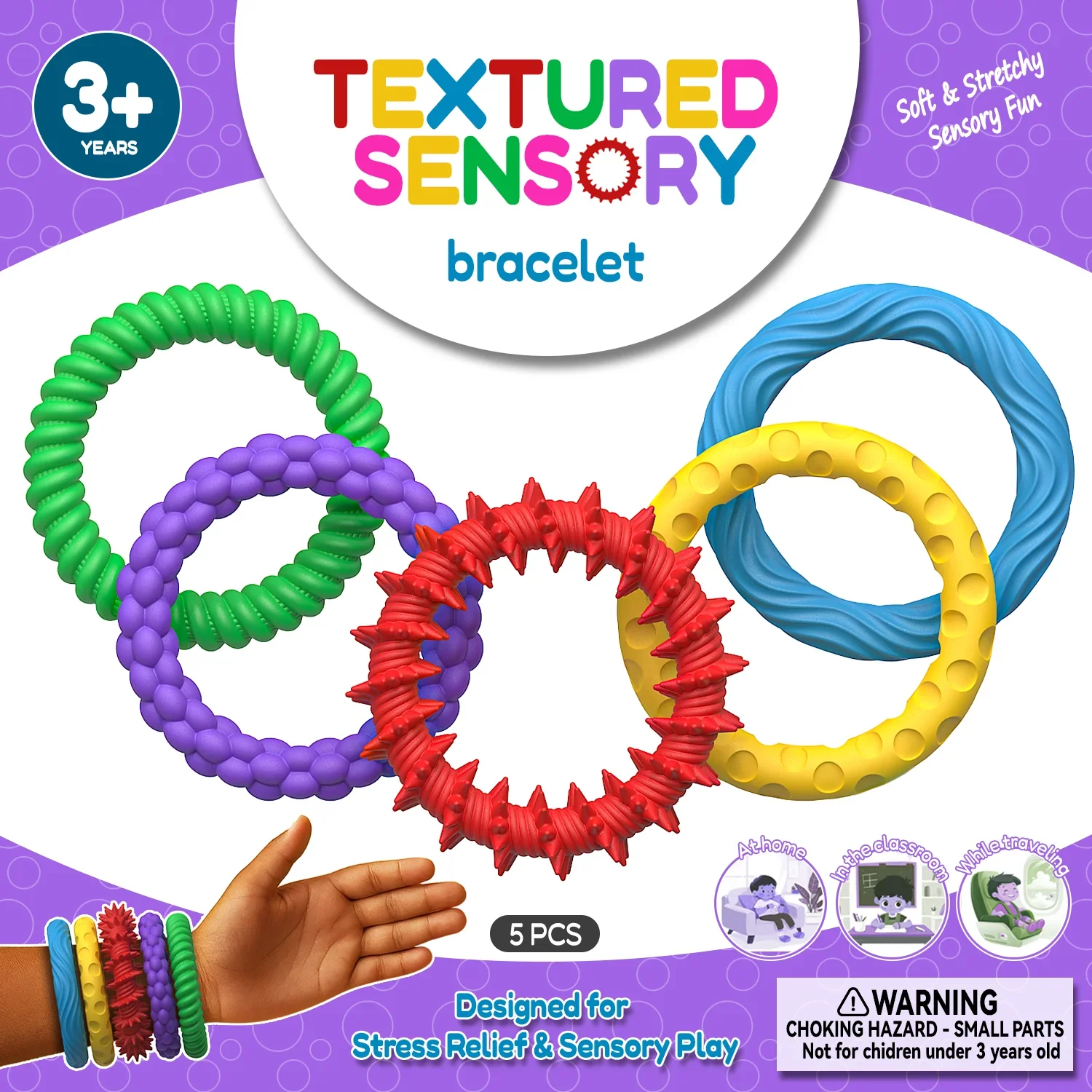 Sensorisches Armband EDC Fidgeting Antistress Angst Fidget Ring Anti Stress Relief Spielzeug für Kinder Kinder Autismus ADHS Spielzeug Neu 2025