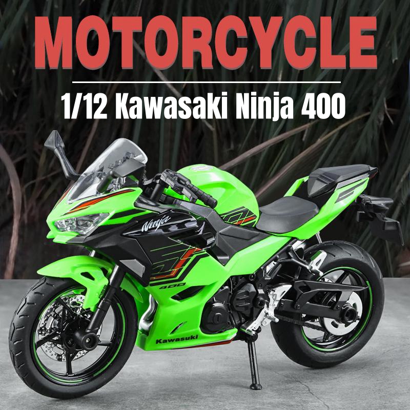 KAWASAKI Ninja 1/12, motocicleta de juguete en miniatura, modelo de Metal fundido a presión 1:12, colección de sonido y luz súper deportiva, regalo para niño y niño