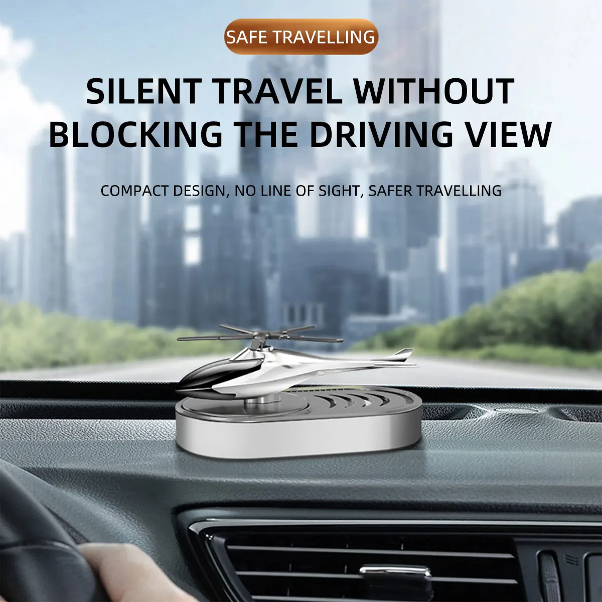 1Pcs Solar Car Air Freshener Helicopter Styling Automatic Rotation Aromatherapy Diffuser Auto Interior Decoration Fragrance