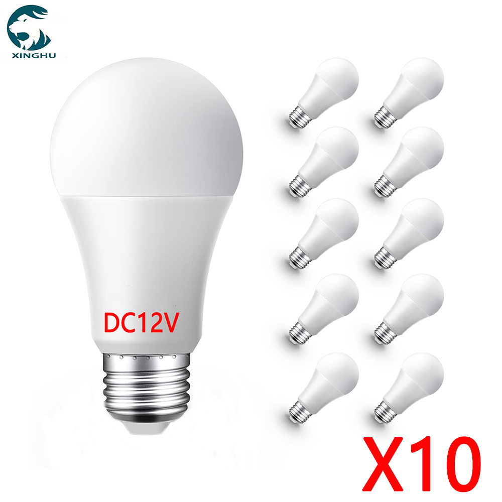 10 TEILE/LOS Led-lampe DC 12V Lampe E27 LED Licht Lampada 3W 5W 7W 12W 15W 36W Bombillas Led Beleuchtung Für 12 Volt Niedrigen Spannungen Glühbirnen