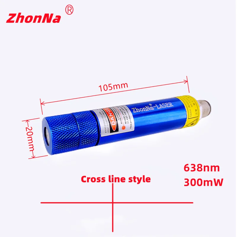 638nm Red Woodworking and Stone Cutting Equipment Laser Positioning  Module 300mW Horizontal Line and Cross Optional DC3V to 24V