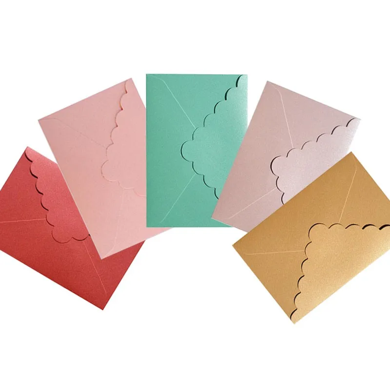 10Pcs 112x162mm Creative Wave Pattern Pearlescent Triangle Envelope Letterhead Specjalna konstrukcja koperty Dropshipping