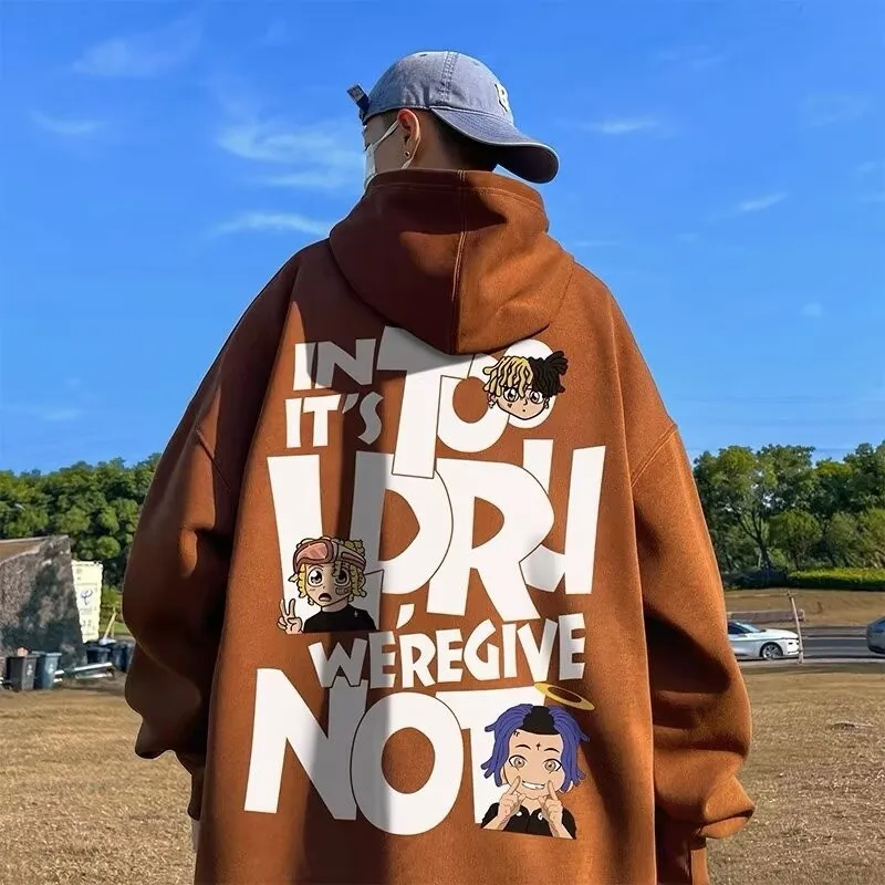 8xl moletom com capuz solto ajuste hip hop na moda cantor alfabeto americano roupas masculinas e casal moda