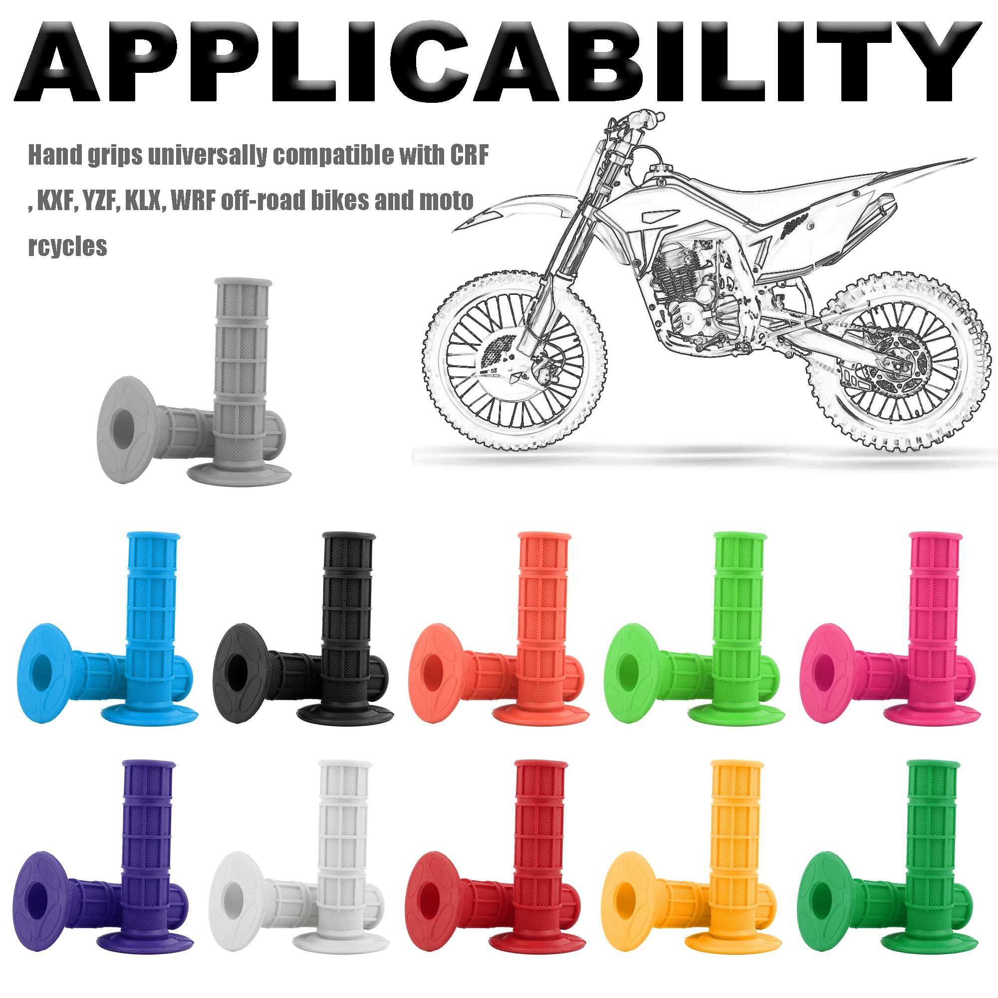 สีสันรถจักรยานยนต์ Universal Handlebar Grips 7/8 "22mm สําหรับ Honda KAWASAKI Yamaha Suzuki BMW KTM Dirt BIKE Motocross อุปกรณ์เสริม