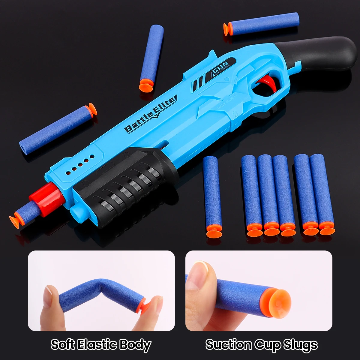 ใหม่กลางแจ้งเด็ก Bullet Blaster คู่มือโฟม DART Launcher Battle ปืนของเล่นปลอดภัยกระสุนตัวเลือกหลายสีสําหรับเด็ก
