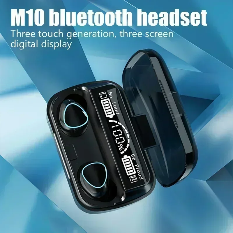 Auriculares Bluetooth manos libres pantalla LED auriculares Bluetooth estéreo HiFi música auriculares inalámbricos auriculares para juegos impermeables