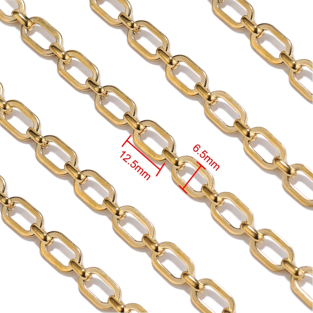 1M Stainless Steel Flat O Shape Chains Necklaces Findings Bracelets Bangles Chains DIYJewelry Gifts Earrings Accessories