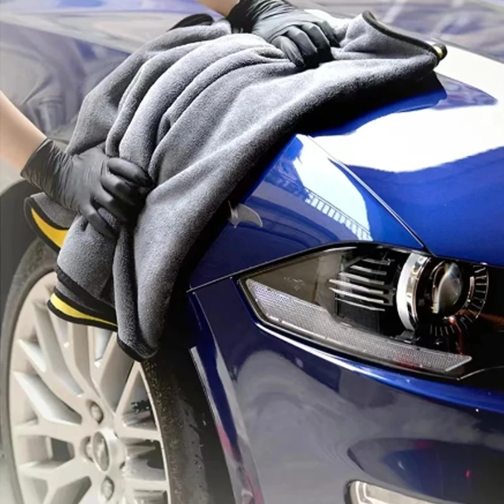 Toalha de lavagem de carro engrossada e absorvente pano de limpeza especial de veludo coral para toalhas de lavagem de carro, toalha de lavagem de carro de secagem rápida
