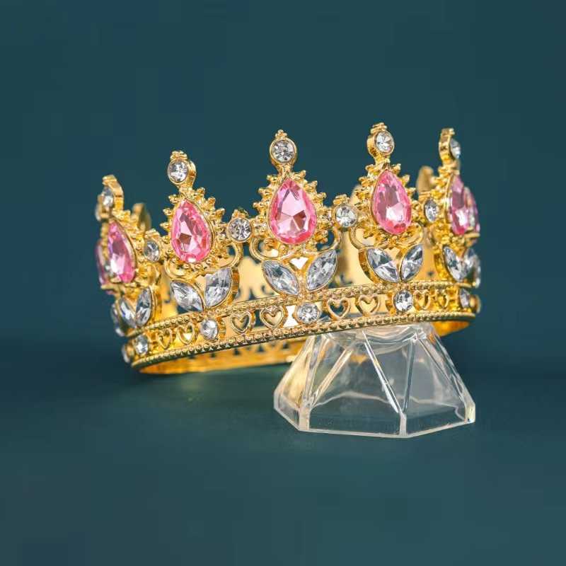 Tiaras e coroas redondas de ouro barroco vintage para mulheres noiva cristal strass acessórios para cabelo de casamento