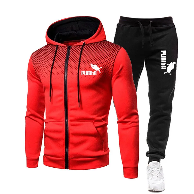 Conjuntos de fútbol para hombre, Sudadera con capucha y pantalones con cremallera, chándal informal de dos piezas, ropa deportiva para hombre, ropa de marca para gimnasio, traje deportivo