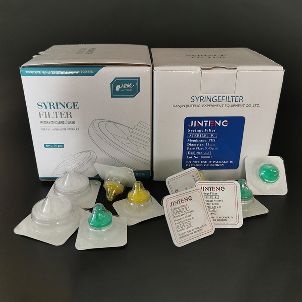 1 Box (50 Stück) Labor 0,22 um/0,45 um Sterile Millipore Spritzenfilter Nylon/PES/PTFE-Membranfilter Chemie Laborausrüstung
