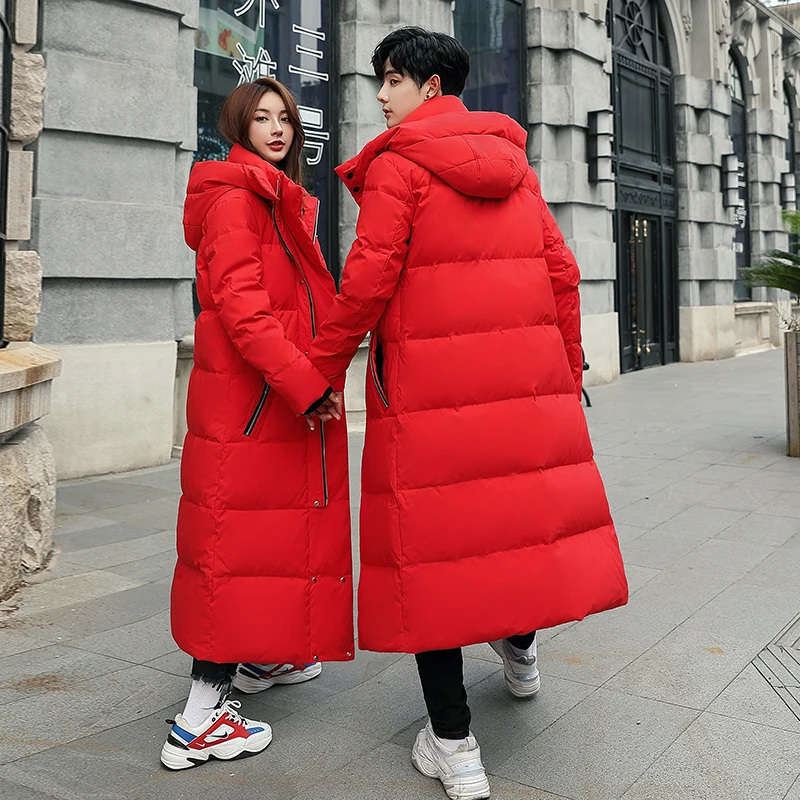 Inverno de alta qualidade resistente ao frio jaqueta para mulher e homem 2023 novo quente e elegante com capuz longo jaqueta de algodão canadá