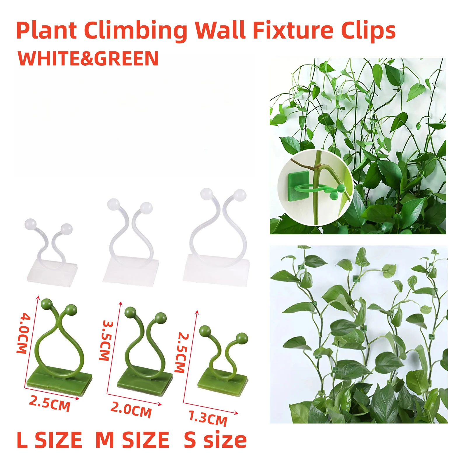 10/20PCS Plant Climbing Wall Fixture Clips Self-Adhesive Vine Buckle Hooks Sticky Rattan Clamp Fixators Invisible Fixing Devices