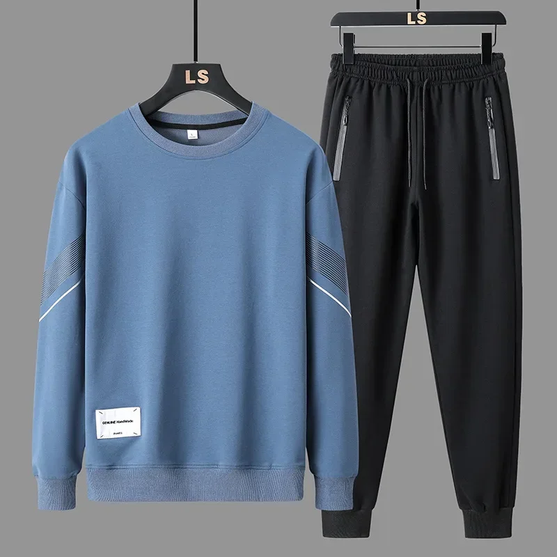 Herren 2025, Sweatshirt-Set, Rundhalsausschnitt, Frühling, Herbst, lässig, Sport, zweiteilig, lockere Passform, bequeme Streetwear-Mode