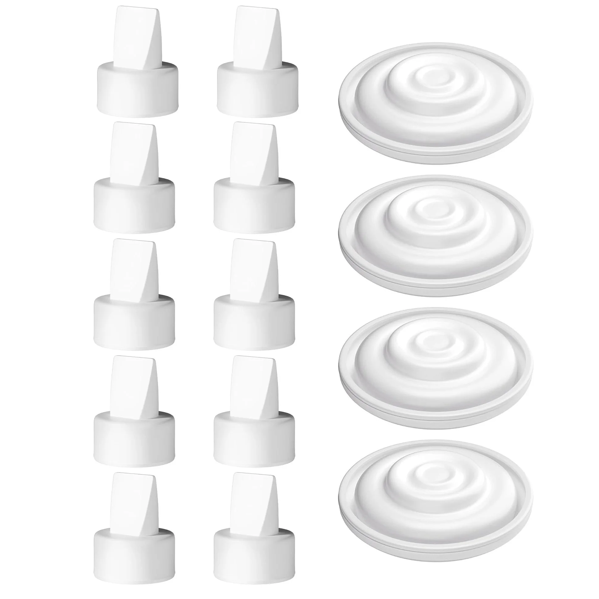 Conjunto de peças para bomba tira leite, 10 peças de válvulas bico de pato e 4 peças de reposição de membrana de silicone compatíveis com Spectra S1 S2 9 Plus