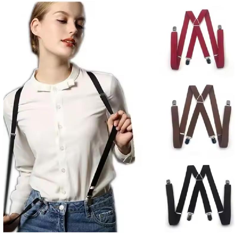 35/25/20mm Wide Men Suspenders High Elastic Adjustable 4 Strong Clips Suspender Heavy Duty X Back Trousers Braces