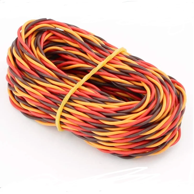 5M 16 Chân 22AWG 26awg 30/60 Core 3 Cách Xoắn Servo Nối Dài JR Futaba Xoắn Dây Dẫn Dành Cho RC Máy Bay Phụ Kiện