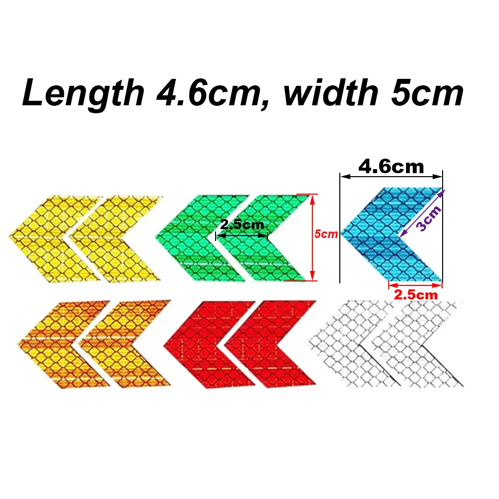 10 Cái/bộ Xe Dán Phản Quang Mũi Tên Ký Hiệu Băng Cảnh Báo An Toàn Miếng Dán Cho Xe Hơi Ốp Lưng Thân Cây Phản Xạ Nguy Hiểm Băng Kiểu Dáng Xe