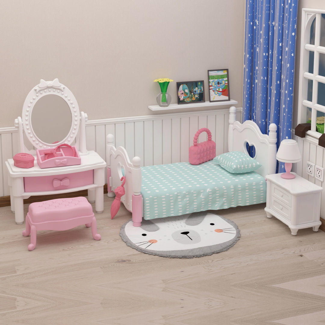 1/12 mobili per casa delle bambole soggiorno camera da letto cucina bagno Set foresta animale famiglia simulazione in miniatura accessori per bambole giocattolo fai da te