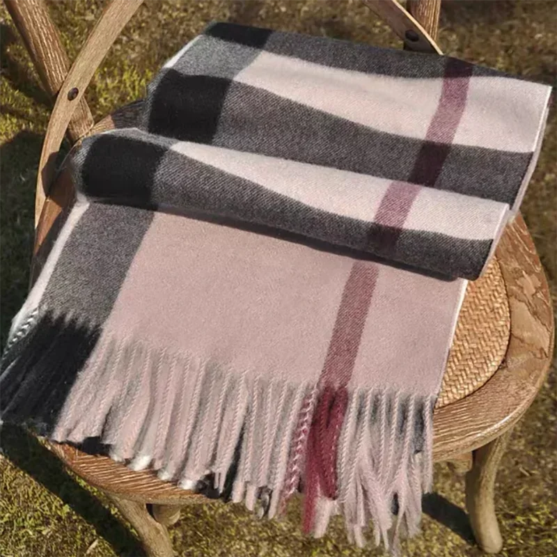 Nueva bufanda de invierno para mujer, bufandas Tippet de marca de lujo para mujer, chales a cuadros, cálido estilo británico, grueso para hombre