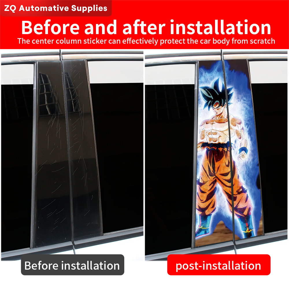 アニメ悟空車のステッカー自動 B ピラー防水日焼け止め装飾カバー傷 DIY 車のドア柱ビニールデカールアクセサリー