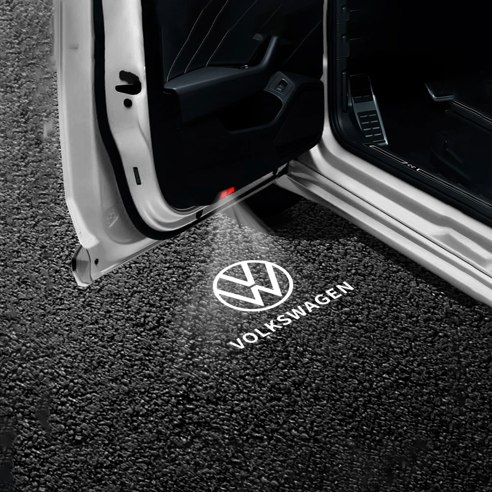 2 ชิ้น/เซ็ตรถประตูโลโก้เลเซอร์โปรเจคเตอร์ยินดีต้อนรับสําหรับ Volkswagen VW Golf Passat Variant B8 CC Touareg Scirocco Tiguan