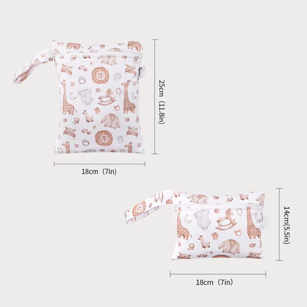 Elbaby กระเป๋าเก็บประจำเดือนน่ารัก2ชิ้น, ถุงผ้าอ้อมกันน้ำขนาด18 25ซม. 18X14cm