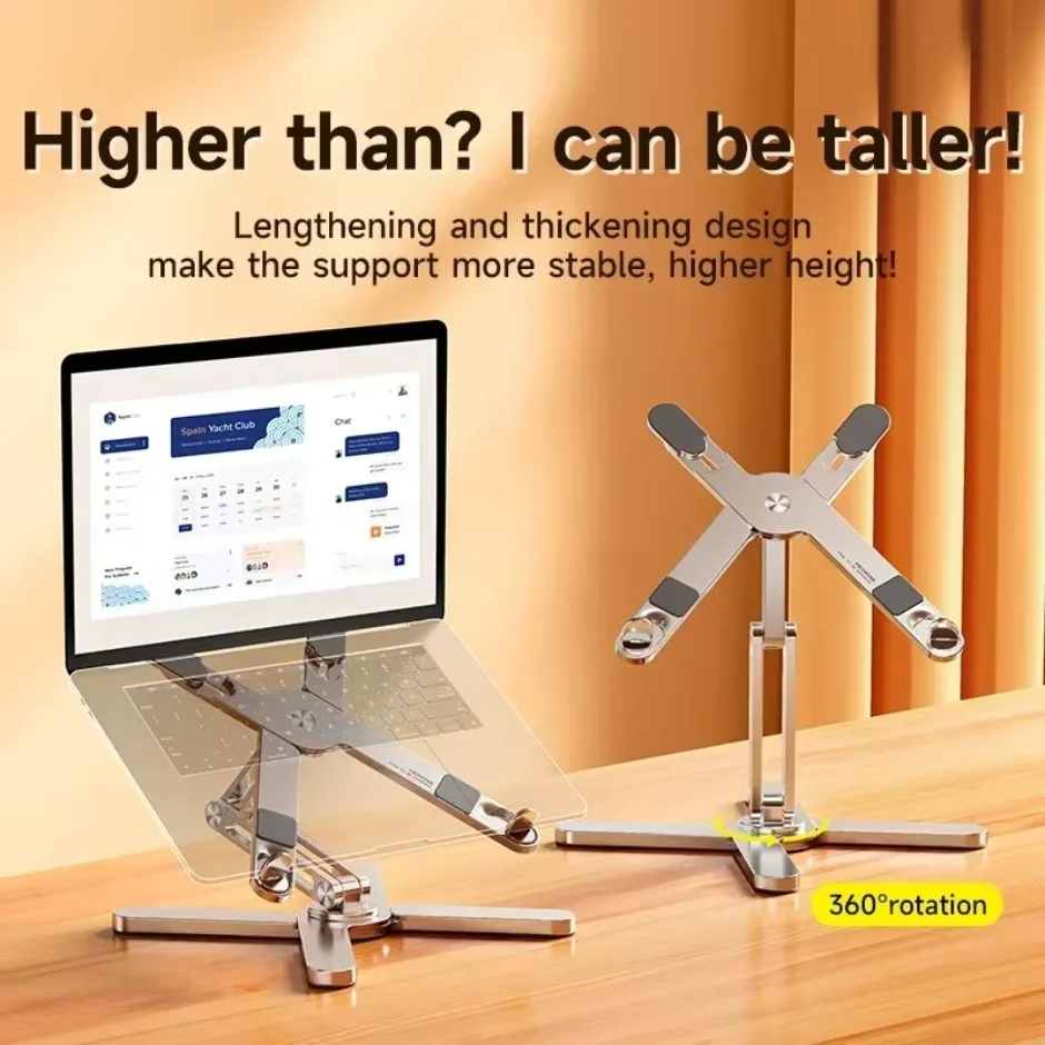 360 Degrees Rotating Desktop Stand Laptop Stand Portable Folding Laptop Stand for Desk Collaborative Work Fits All MacBook