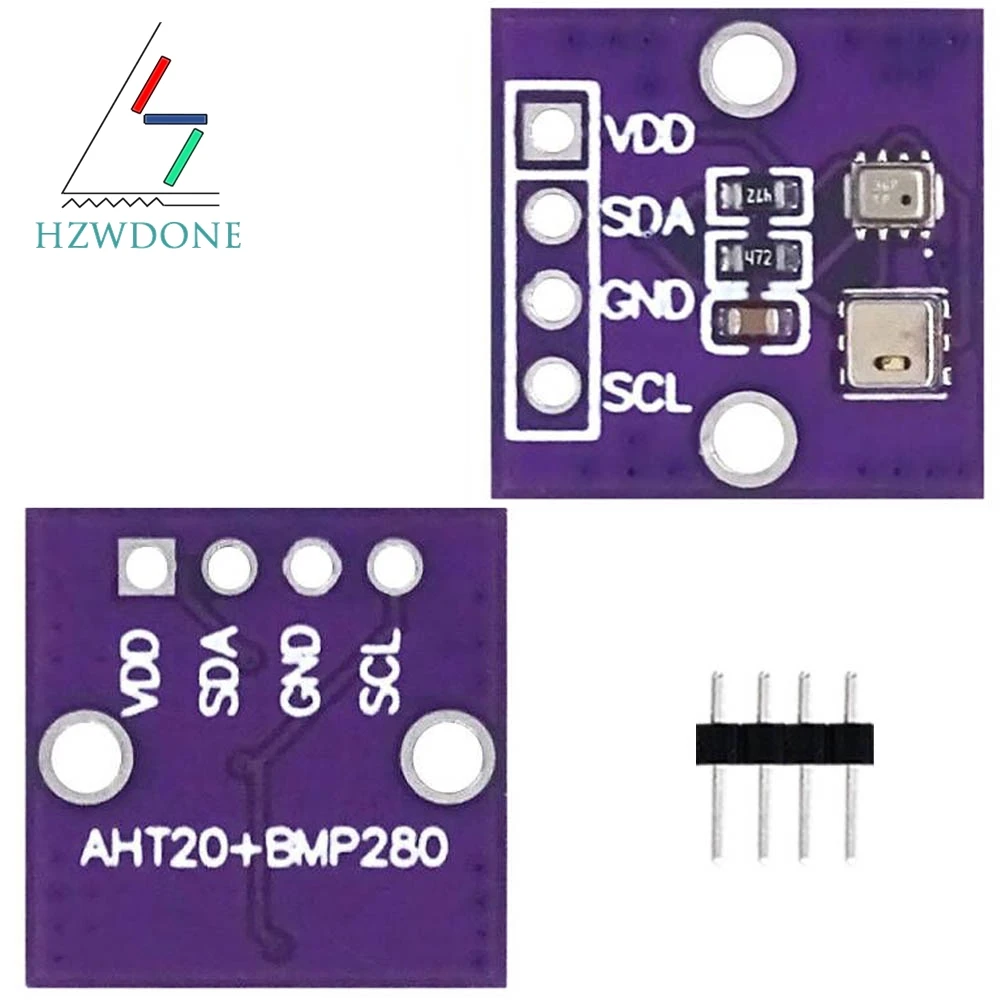 Módulo de presión de aire y humedad AHT20 + BMP280, Sensor Digital de temperatura, humedad y presión de aire de alta precisión