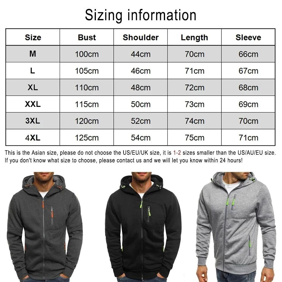 Jaqueta masculina com capuz e zíper com bolsos, texto de imagem com logotipo personalizado, streetwear esportivo casual, suéter de lã cardigã masculino, moda