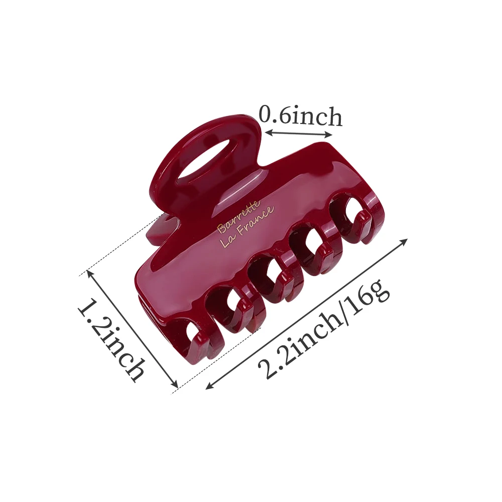 Granchi per capelli in acetato rosso Fermagli per capelli lunghi 5,5 cm per ragazze e donne Accessori per capelli allacciati alla moda coreana
